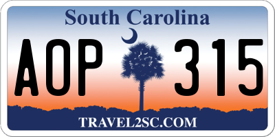 SC license plate AOP315