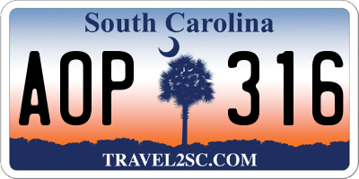SC license plate AOP316