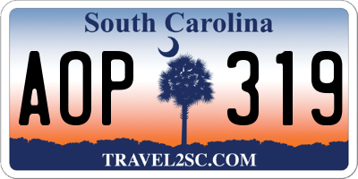 SC license plate AOP319