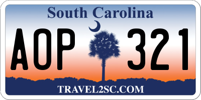 SC license plate AOP321