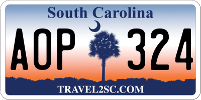 SC license plate AOP324