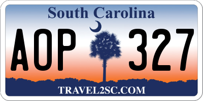 SC license plate AOP327