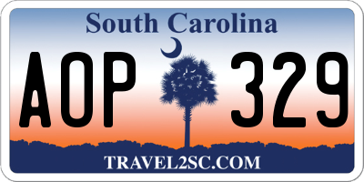 SC license plate AOP329