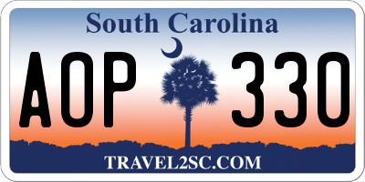 SC license plate AOP330