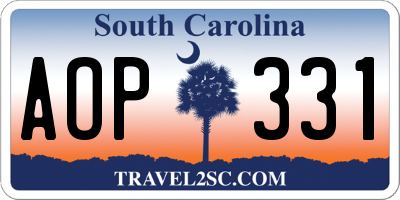SC license plate AOP331