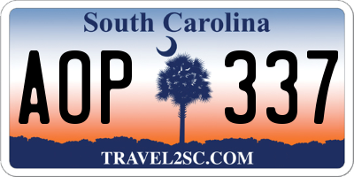 SC license plate AOP337