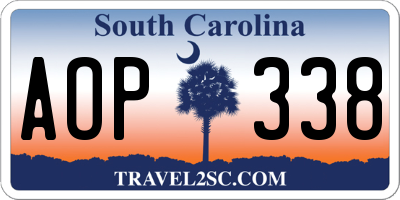 SC license plate AOP338