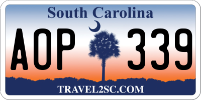 SC license plate AOP339
