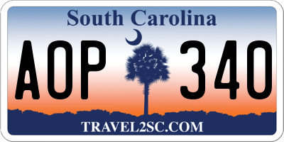 SC license plate AOP340
