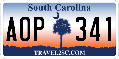 SC license plate AOP341