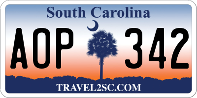 SC license plate AOP342