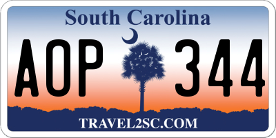 SC license plate AOP344