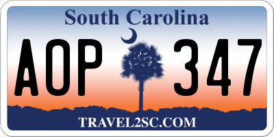 SC license plate AOP347
