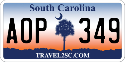 SC license plate AOP349