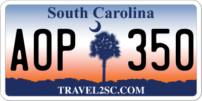 SC license plate AOP350