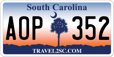 SC license plate AOP352