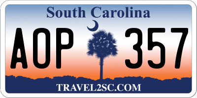SC license plate AOP357