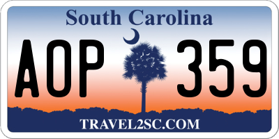 SC license plate AOP359