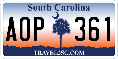 SC license plate AOP361