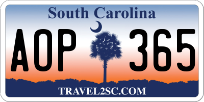 SC license plate AOP365