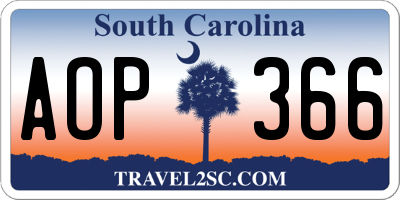 SC license plate AOP366