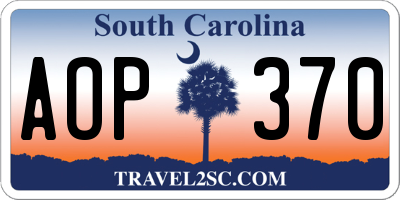SC license plate AOP370