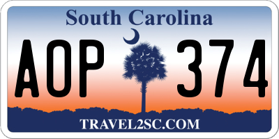 SC license plate AOP374