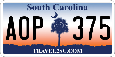 SC license plate AOP375