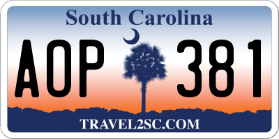 SC license plate AOP381