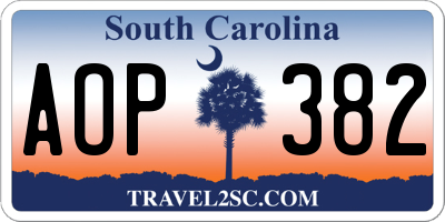 SC license plate AOP382