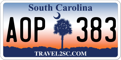SC license plate AOP383