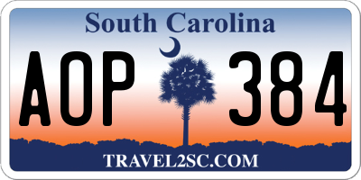 SC license plate AOP384