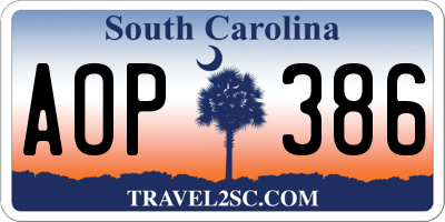SC license plate AOP386
