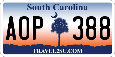 SC license plate AOP388