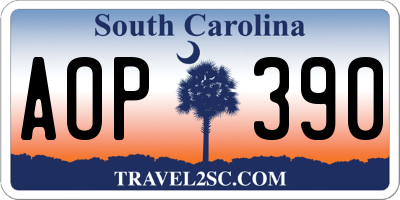 SC license plate AOP390