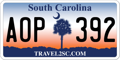 SC license plate AOP392