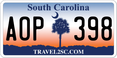SC license plate AOP398