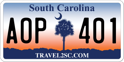 SC license plate AOP401