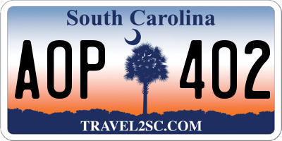 SC license plate AOP402