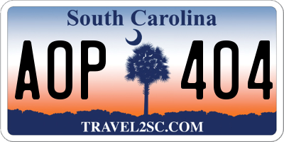 SC license plate AOP404