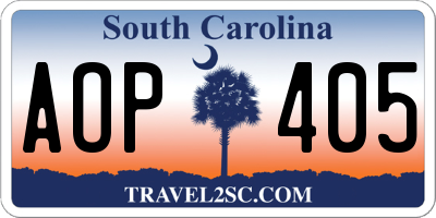 SC license plate AOP405