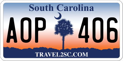 SC license plate AOP406