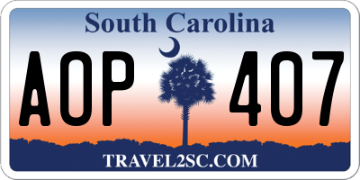 SC license plate AOP407