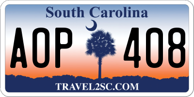 SC license plate AOP408