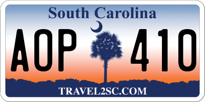 SC license plate AOP410