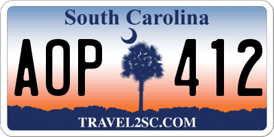 SC license plate AOP412