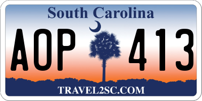 SC license plate AOP413