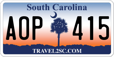 SC license plate AOP415