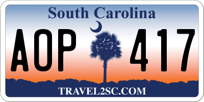 SC license plate AOP417