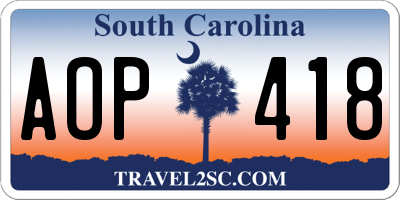 SC license plate AOP418